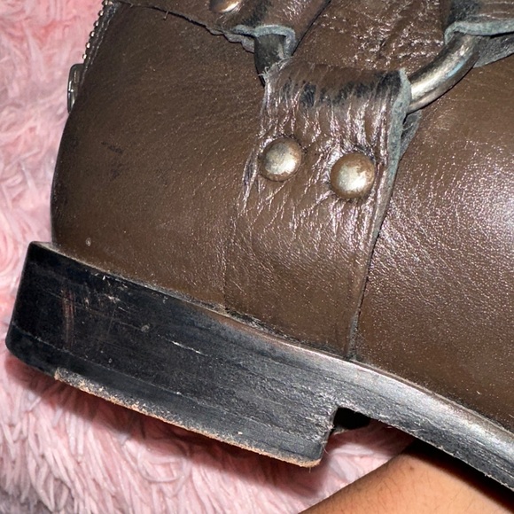 FRYE: Phillip Harness Womens Brown Leather Ankle Boots - Picture 11 of 13